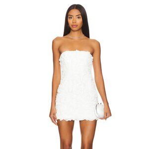 NWT Lovers and Friends Lucia strapless 3D floral mini dress in white